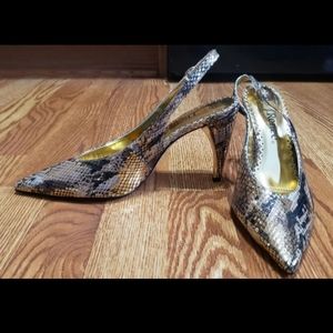 Metallic Reptile Heels